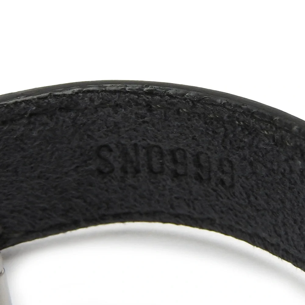 LOUIS VUITTON Black Leather Charm Bracelet